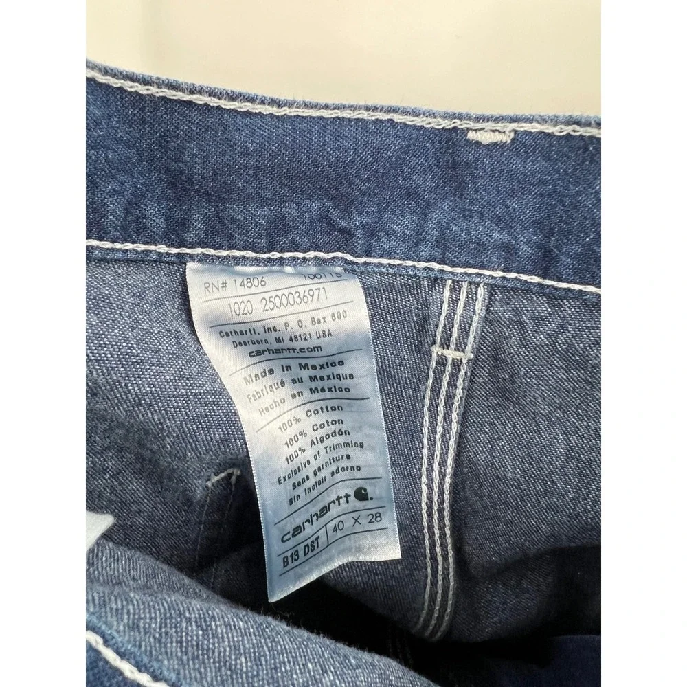 Carhartt B13 DST Loose Original Fit Work Dungaree Jeans Dark Stone 40x28 NWT